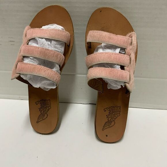 Ancient Greek Sandals Made In Greece Pink Calf Hair Size 40 - Picture 4 of 6